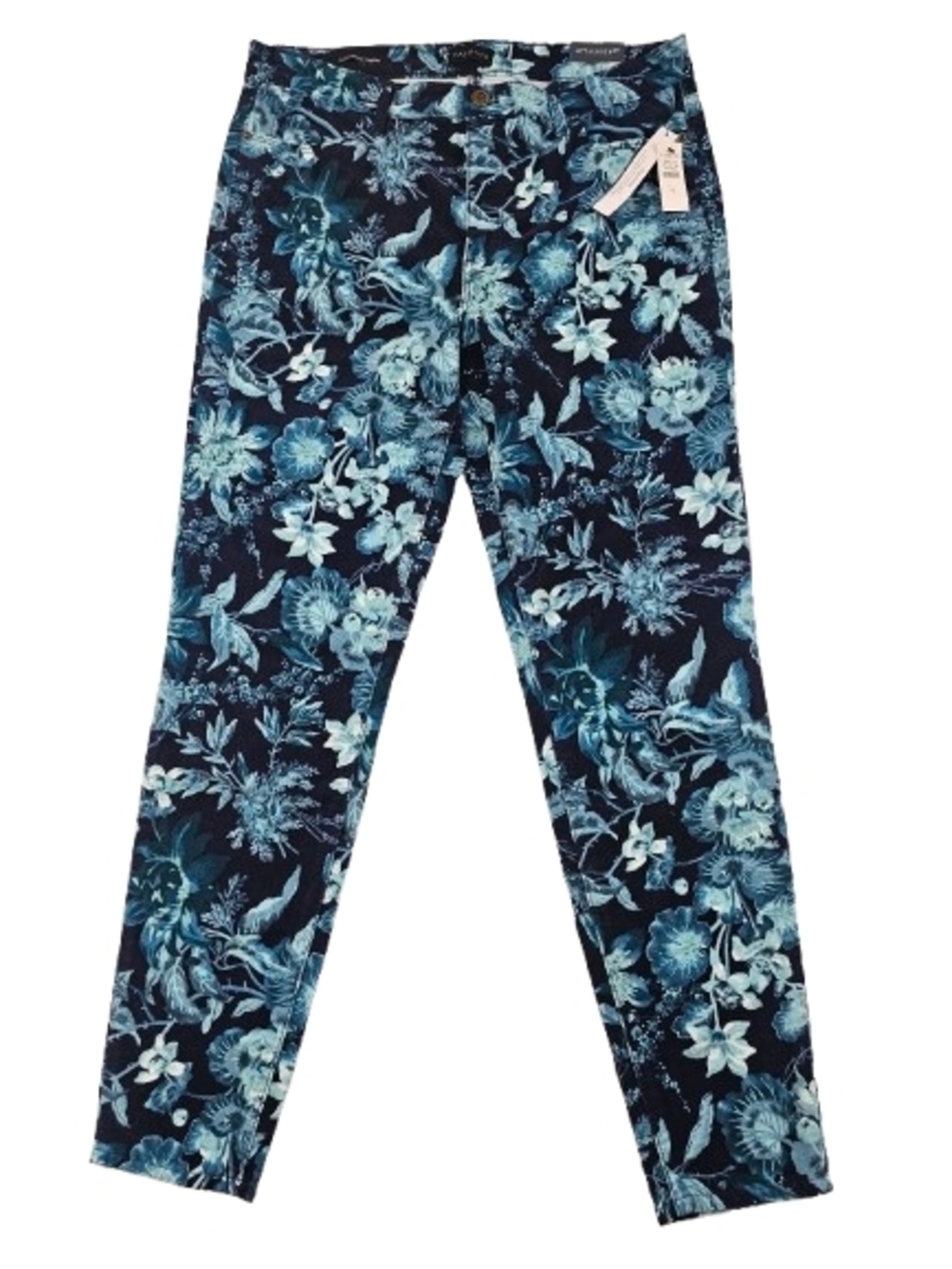 Talbots Navy Floral Slim Corduroy Pants